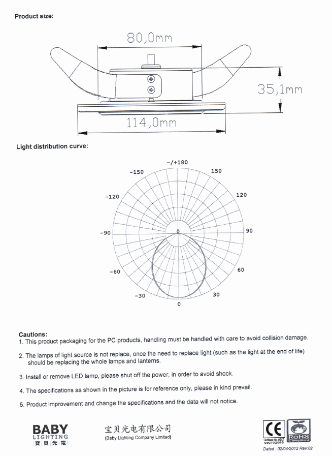 LED Recessed Down Light 3000K 12W 6inch