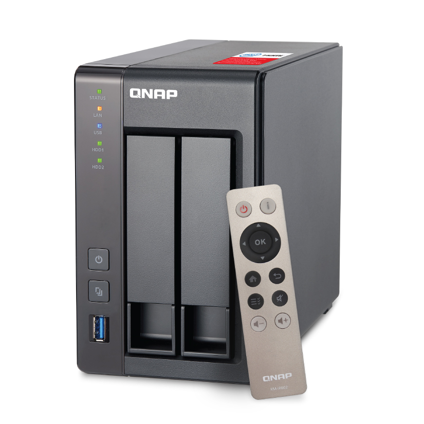 QNAP TS-251+-2G, 2-Bay NAS, Intel Celeron Quad-Core 2.0GHz (up to 2.42GHz)